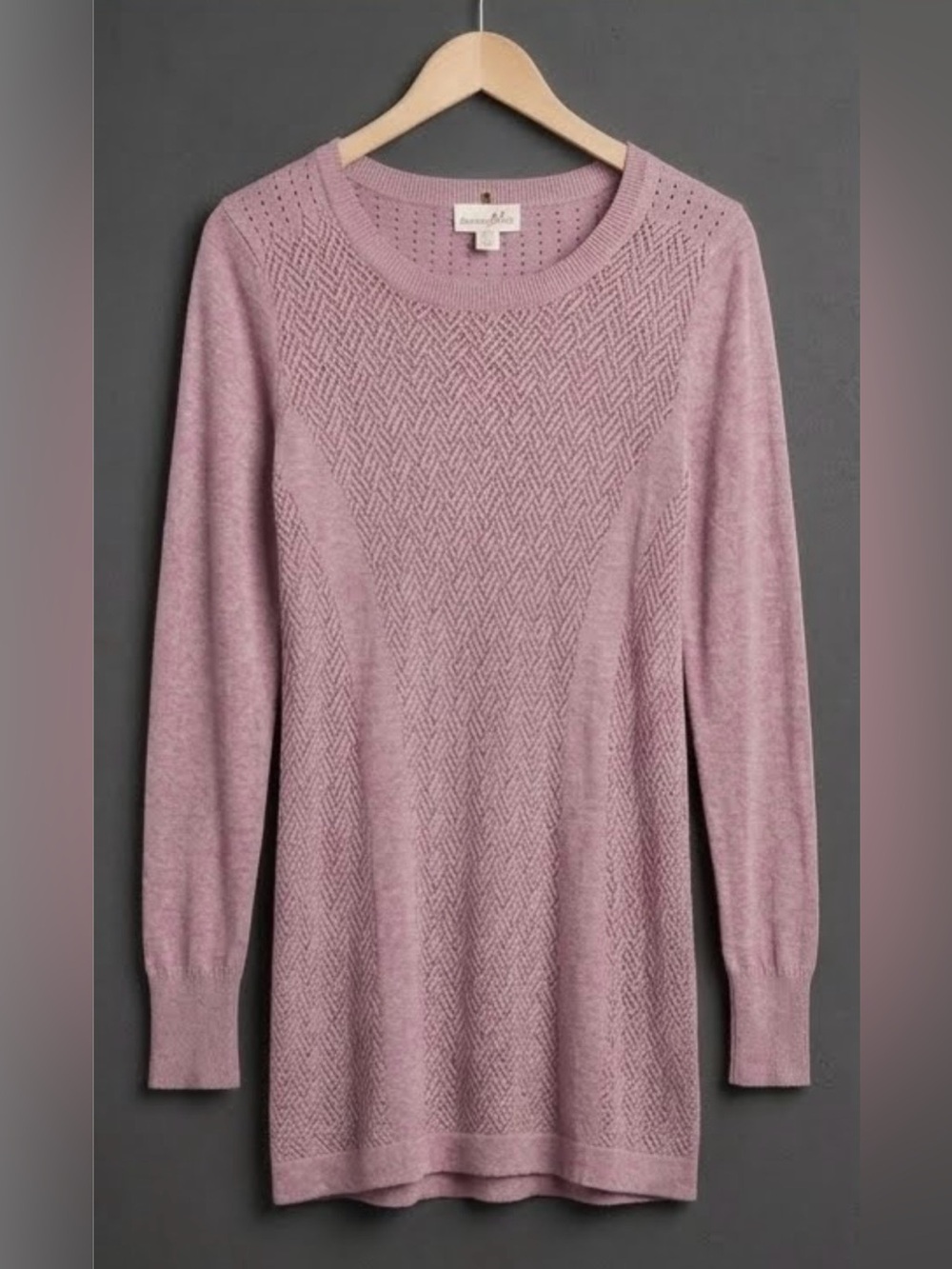 Shrinking Violet Pointelle Button Back Knit Tunic